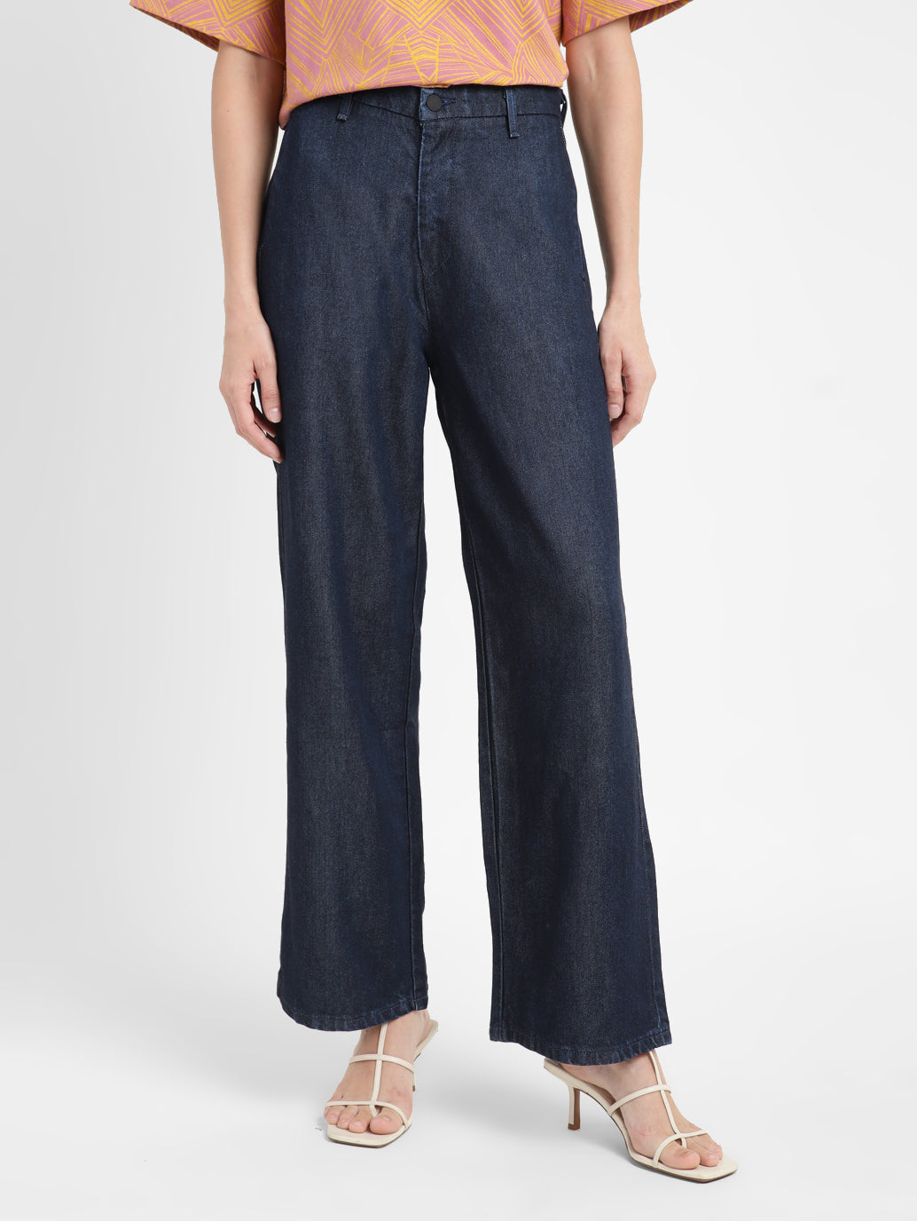 Women's Blue Mile High Wide Leg Fit High Rise Jeans