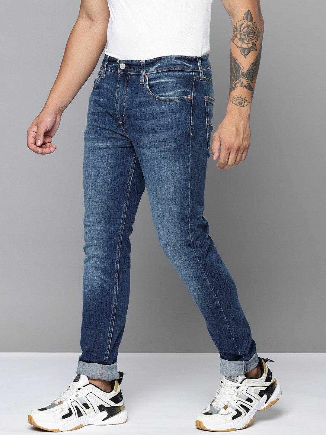 Men's 512 Blue Slim Tapered Fit Mid Rise Jeans