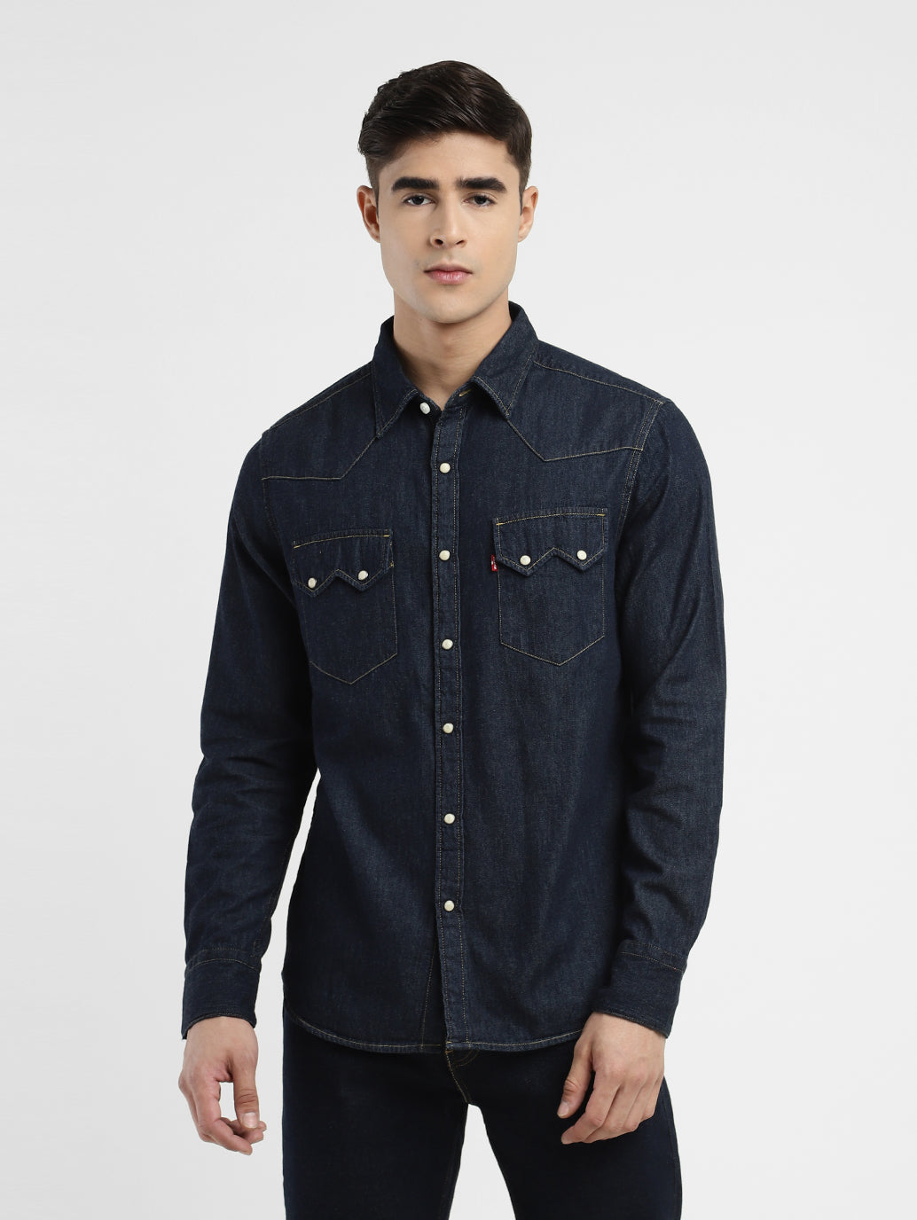 Men's Solid Blue Collar Shirt