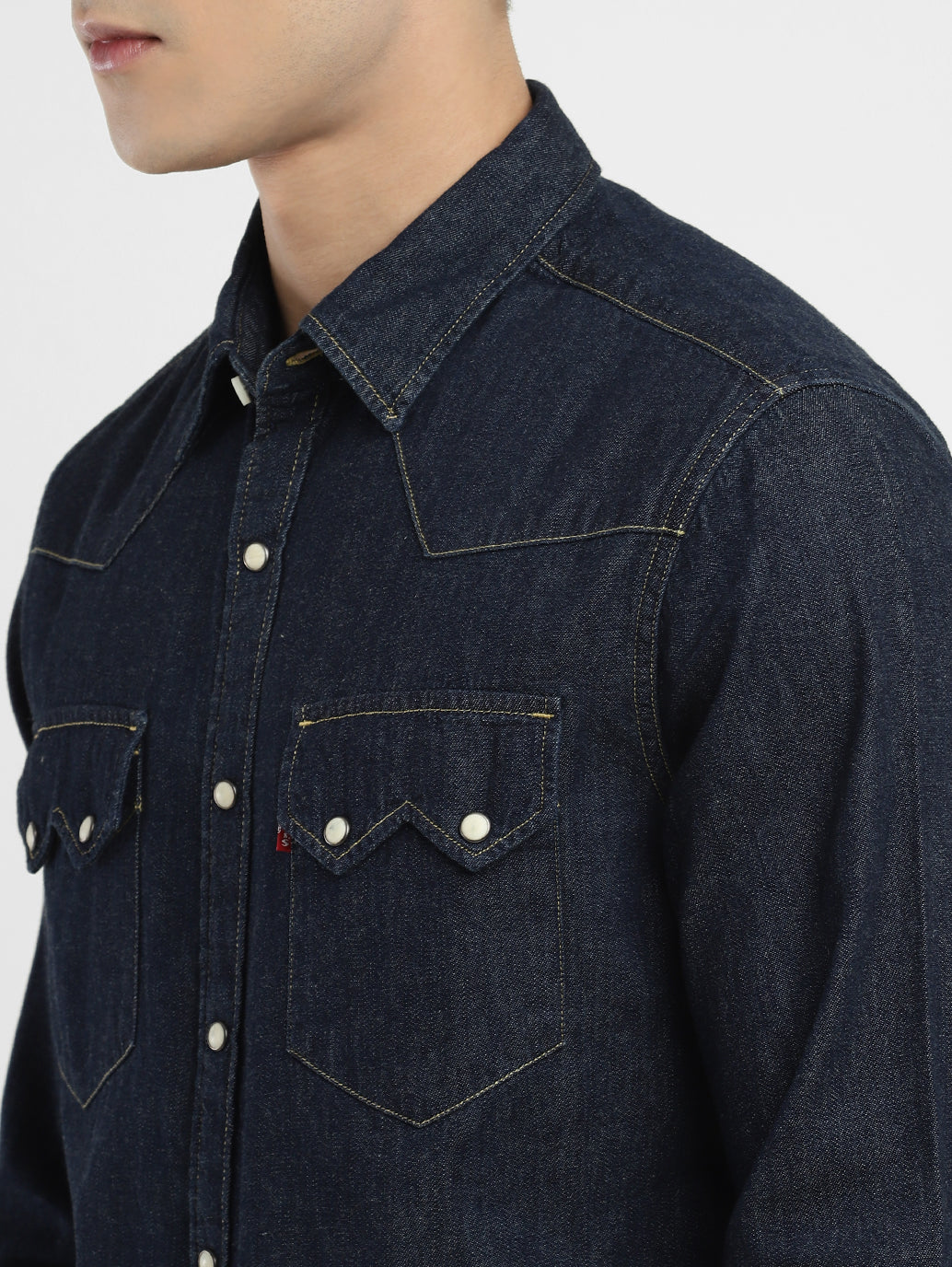 Men's Solid Blue Collar Shirt