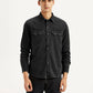 Men's Solid Charcoal Grey Slim Fit Shirt - Front View