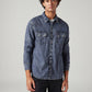 Men's Solid Slim Fit Denim Shirt - Front View