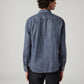 Men's Solid Slim Fit Denim Shirt - Back View