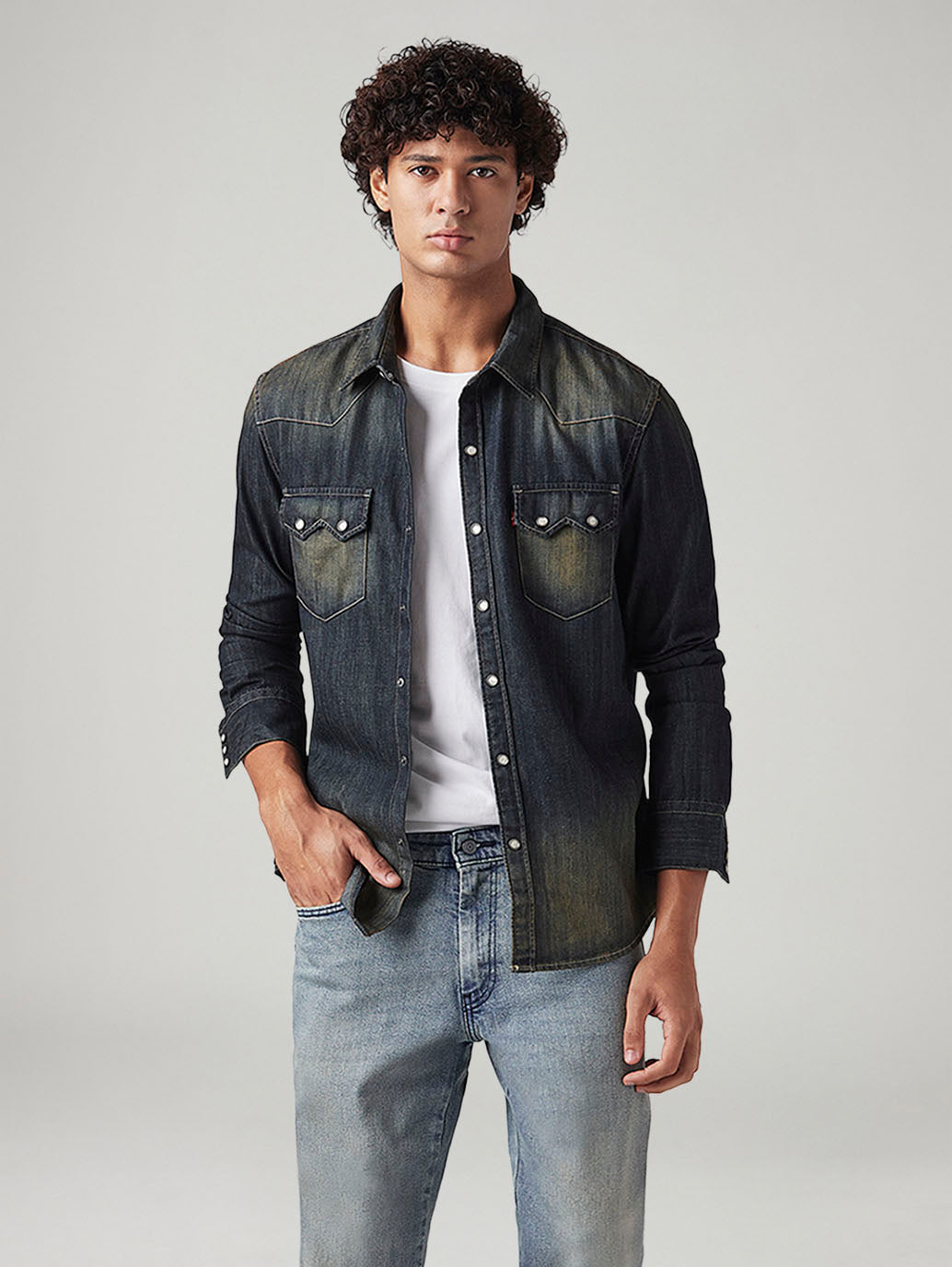 Men's Ombre Slim Fit Shirt