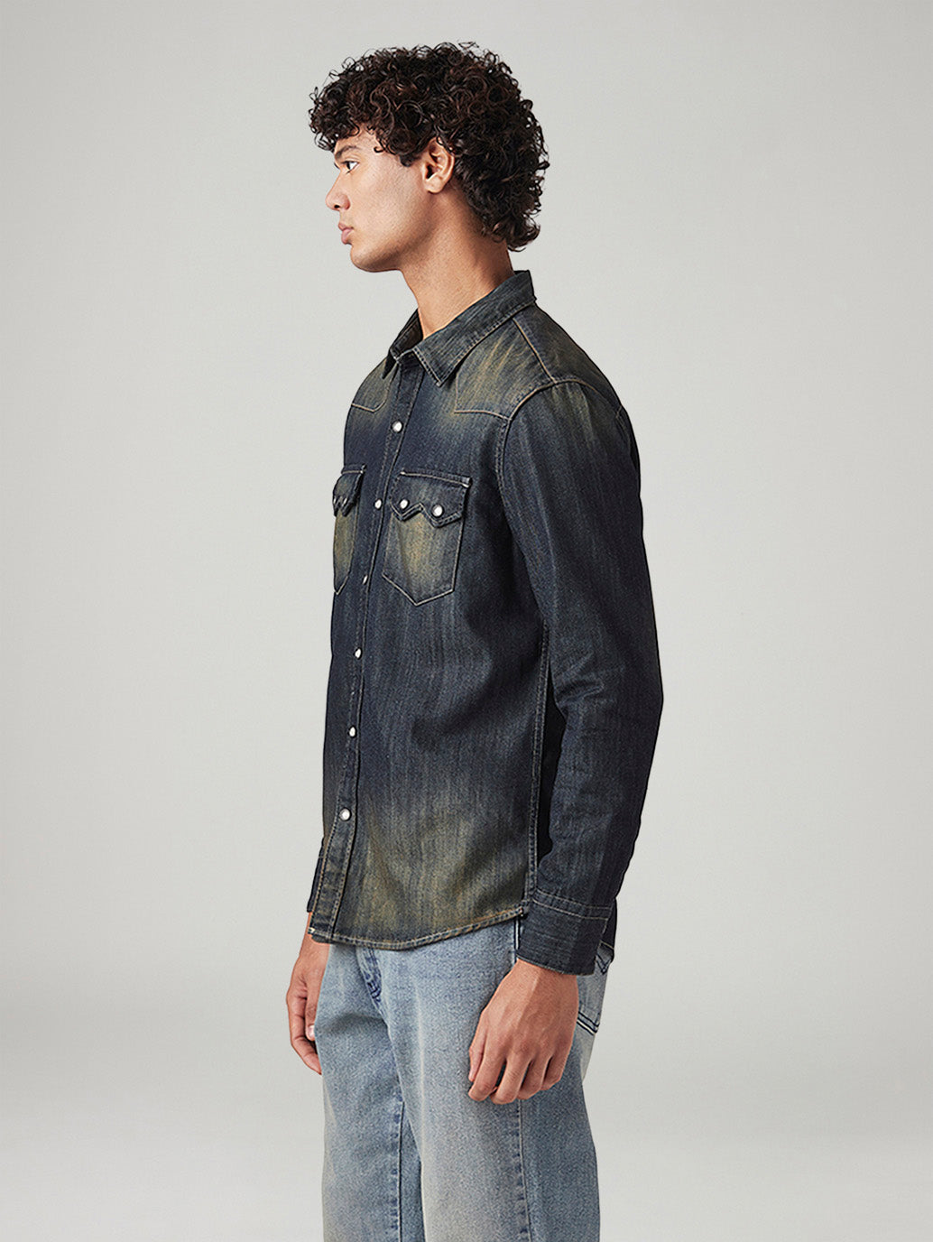 Men's Ombre Slim Fit Shirt - Side View