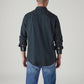 Men's Solid Slim Fit Denim Shirt - Back View