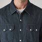 Men's Solid Slim Fit Denim Shirt - Detail View