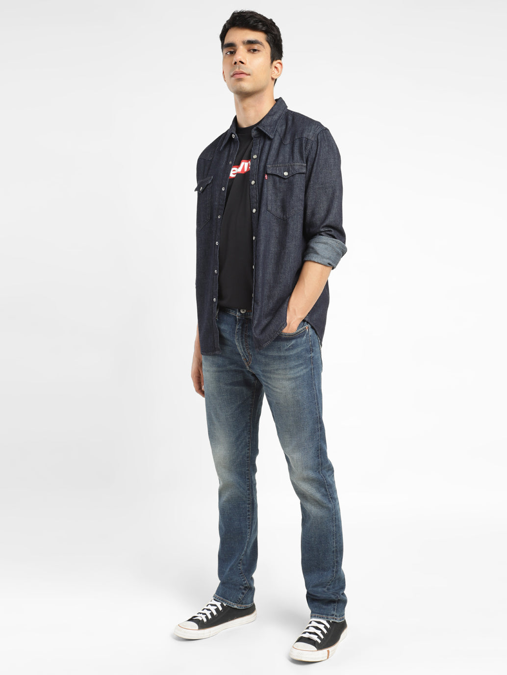 Men's 511 Blue Slim Fit Mid Rise Jeans