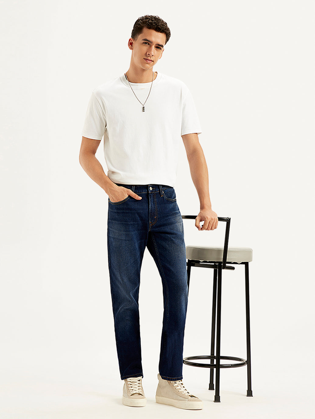 Men's 511 Navy Blue Slim Fit Mid Rise Jeans