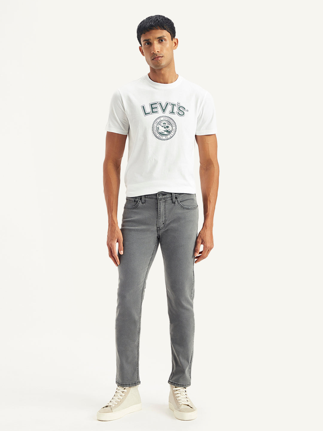 Men's 511 Light Grey Slim Fit Mid Rise Jeans