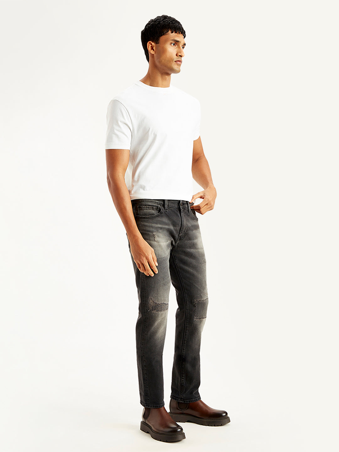 Men's 550'92 Charcoal Grey Loose Fit Mid Rise Jeans