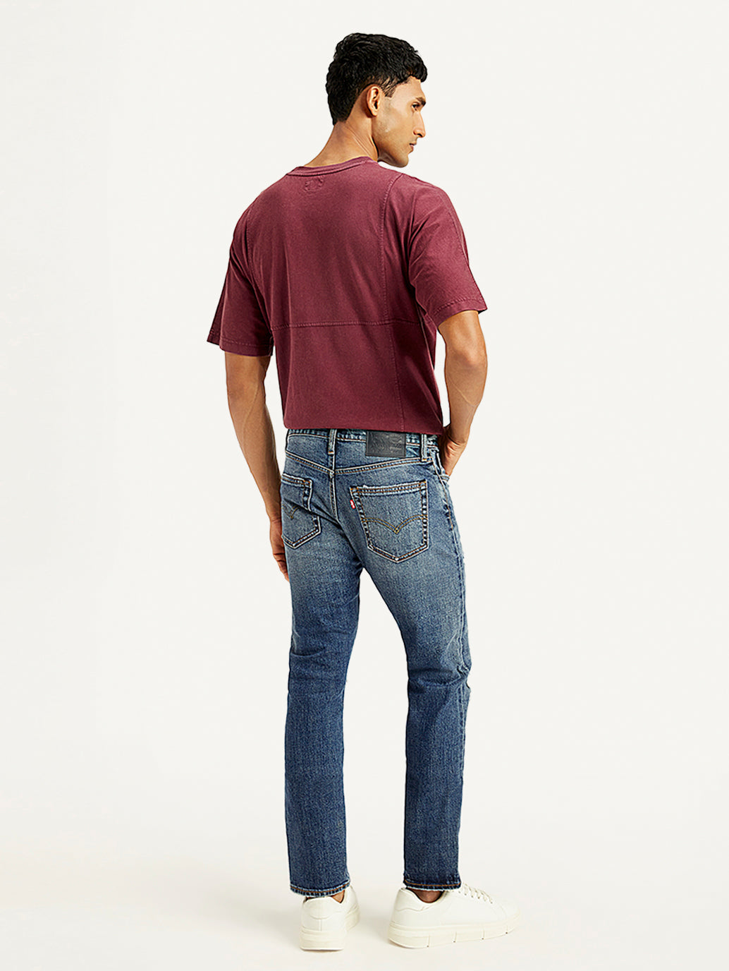Men's 511 Blue Slim Fit Mid Rise Jeans - Back View