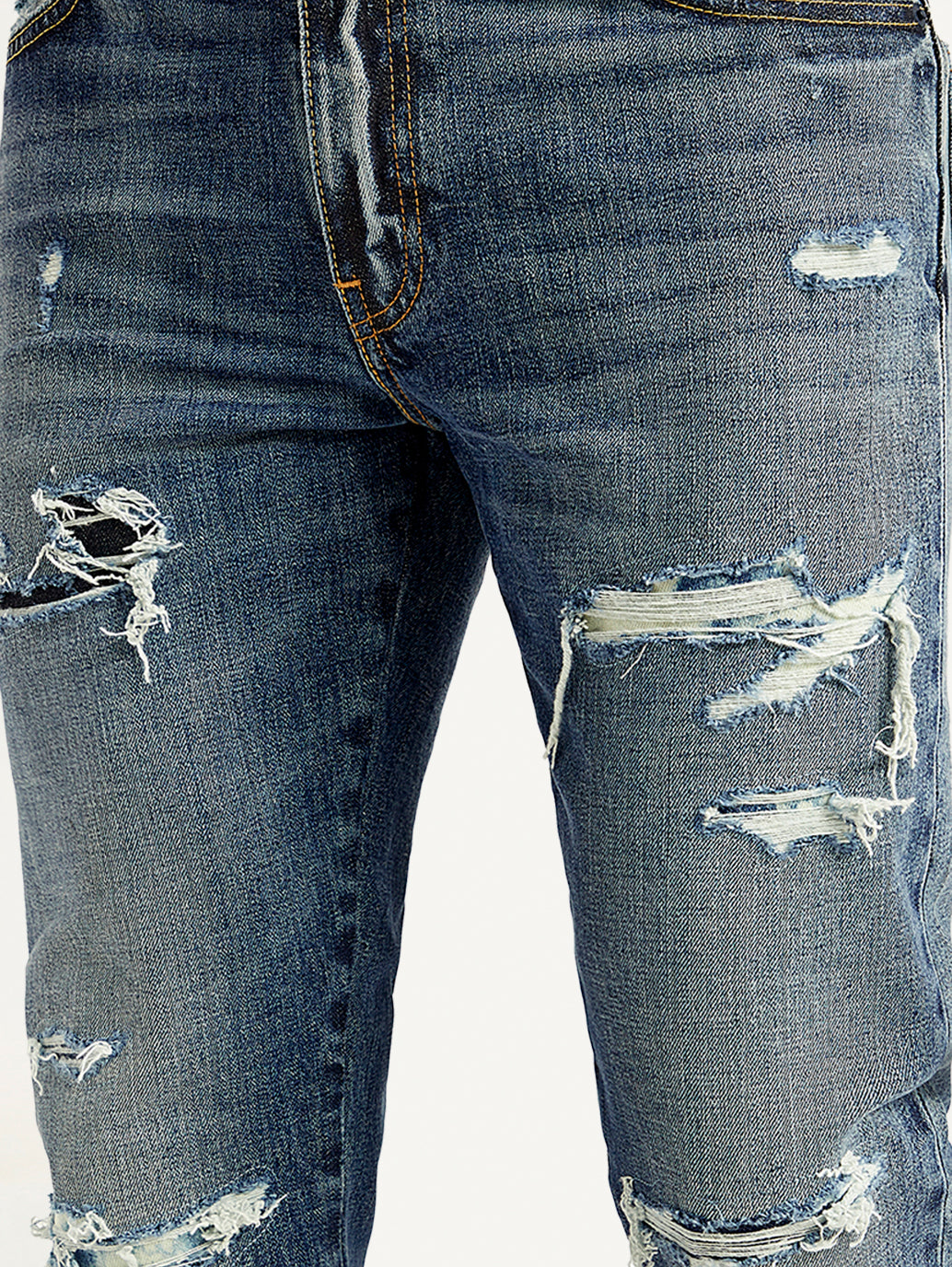 Men's 511 Blue Slim Fit Mid Rise Jeans - Detail View