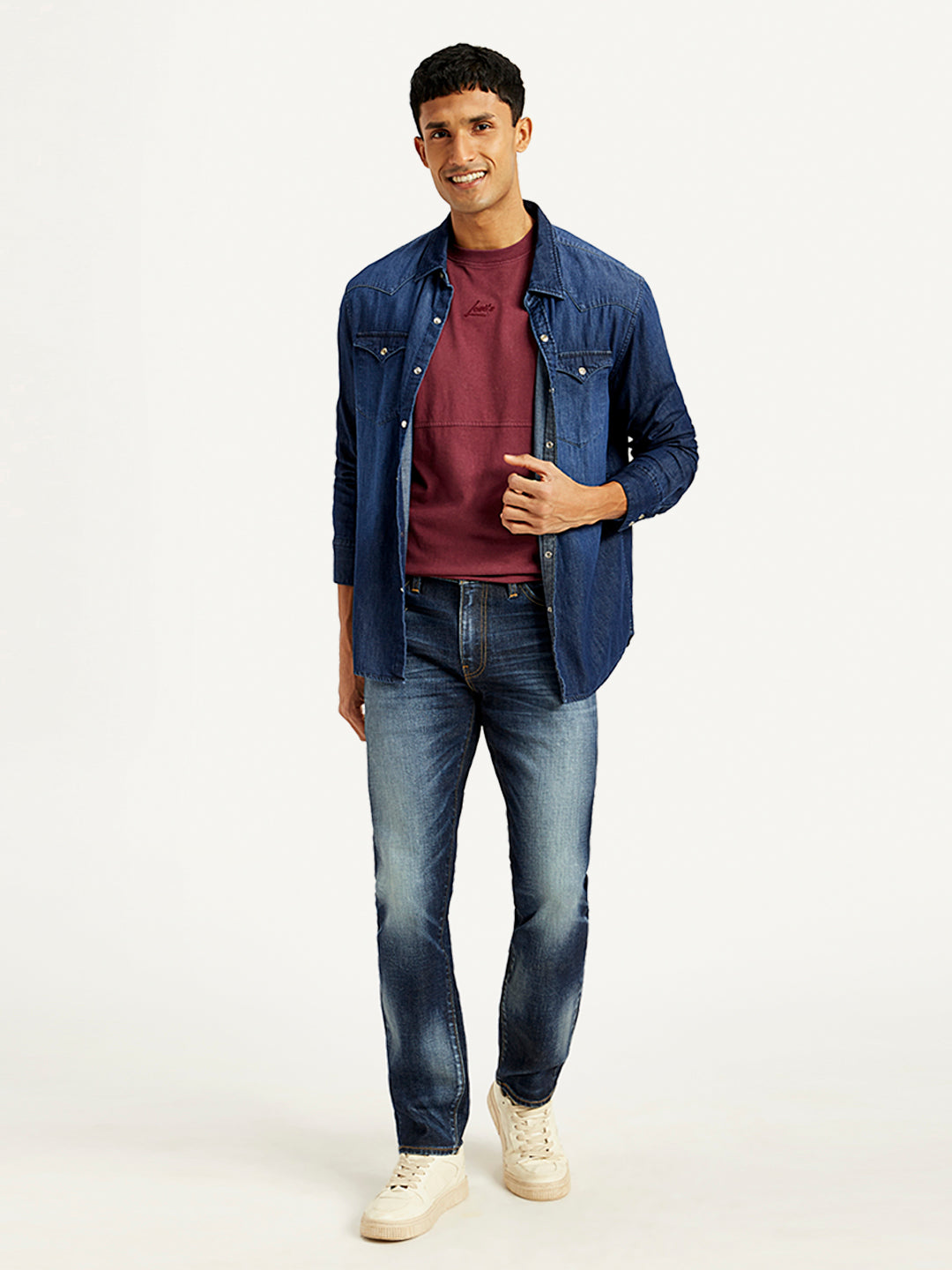 Men's 511 Navy Blue Slim Fit Mid Rise Jeans