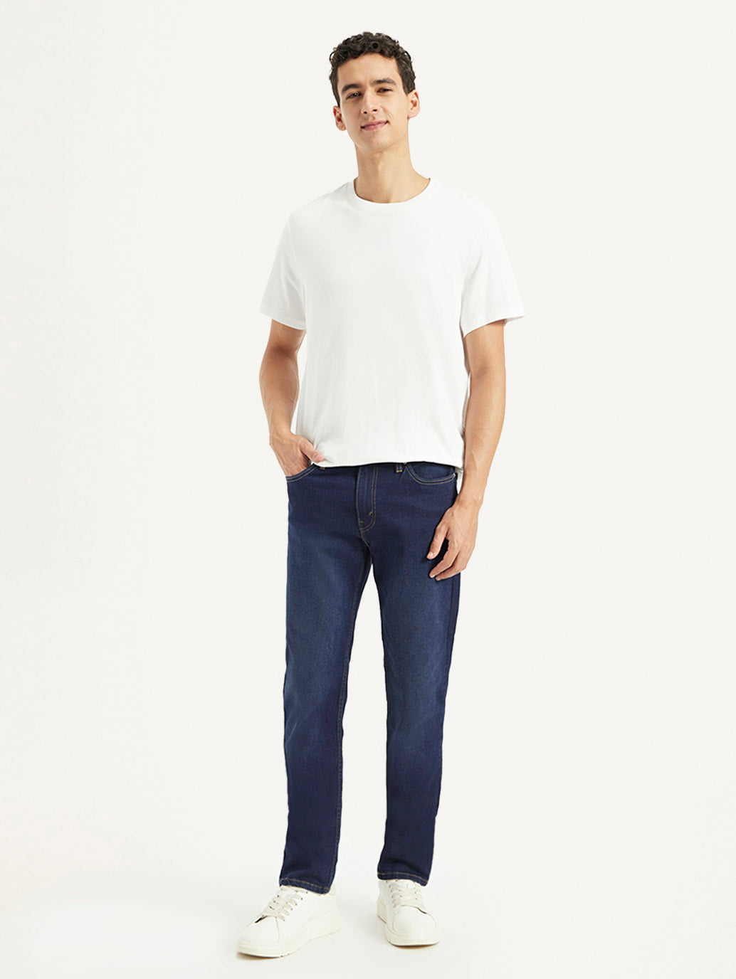 Men's 511 Dark Blue Slim Fit Mid Rise Jeans - Front View