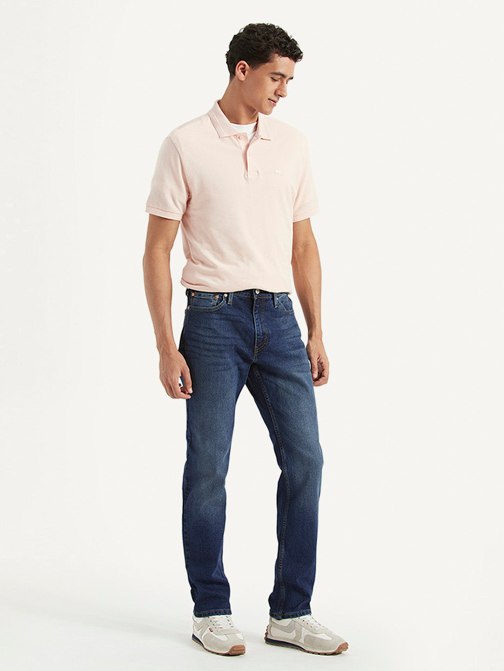 Men's 511 Blue Slim Fit Mid Rise Jeans - Side View