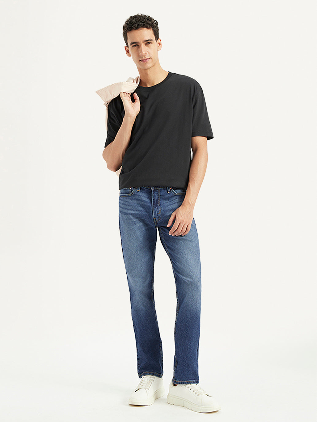 Men's 511 Blue Slim Fit Mid Rise Jeans - Styleshot View