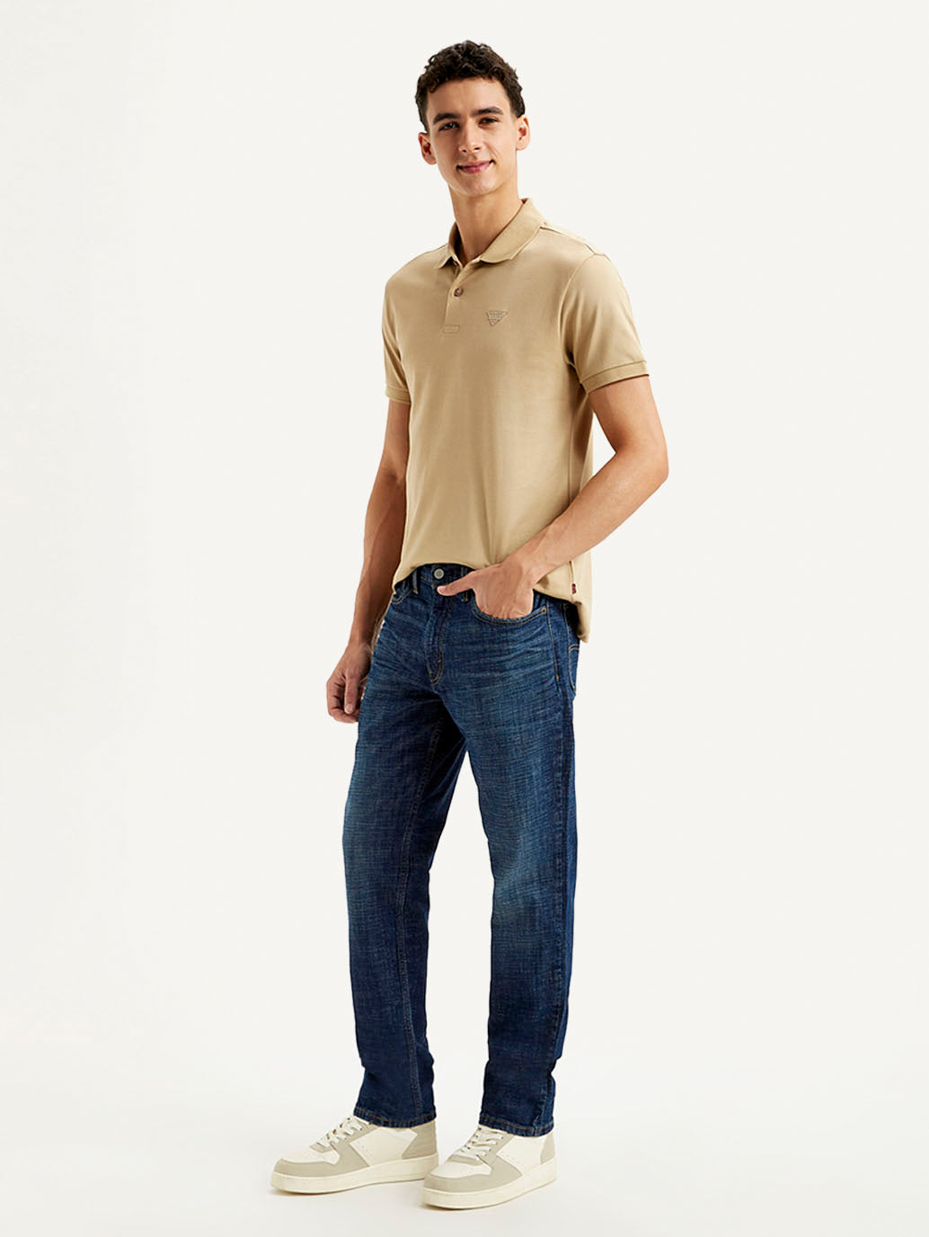 Men's 511 Dark Blue Slim Fit Mid Rise Jeans - Side View