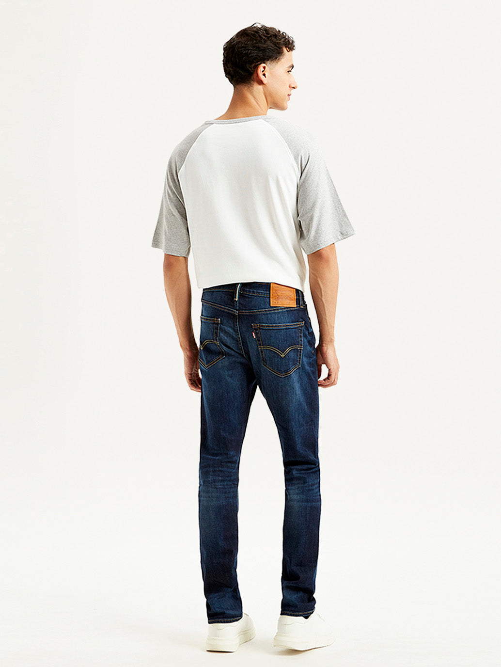 Men's 511 Dark Blue Slim Fit Mid Rise Jeans - Back View