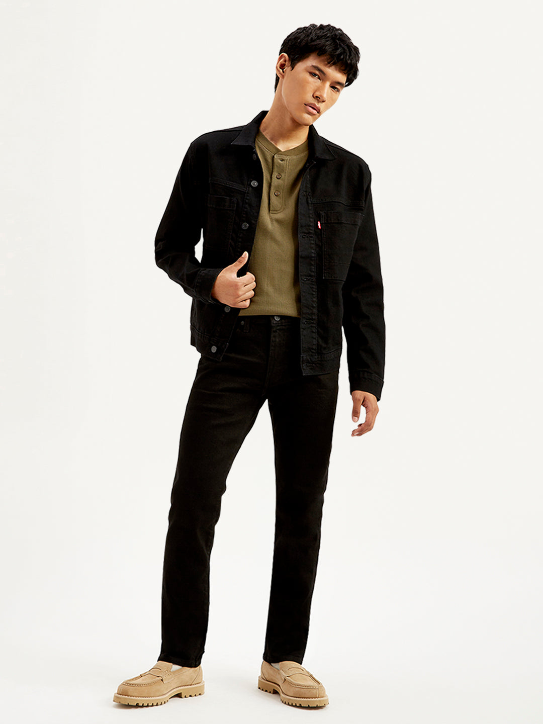 Men's 511 Black Slim Fit Mid Rise Selvedge Jeans