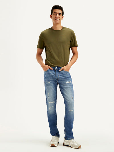 Men's 511 Blue Slim Fit Mid Rise Jeans-image-33