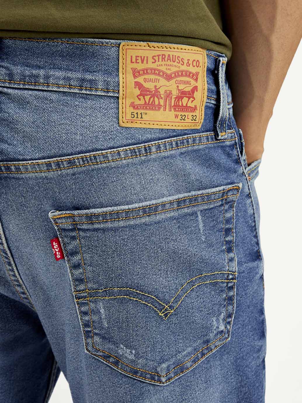 Men's 511 Blue Slim Fit Mid Rise Jeans - bf8560a0-731f-49f6-a5ce-15ac17b0a5d4 View