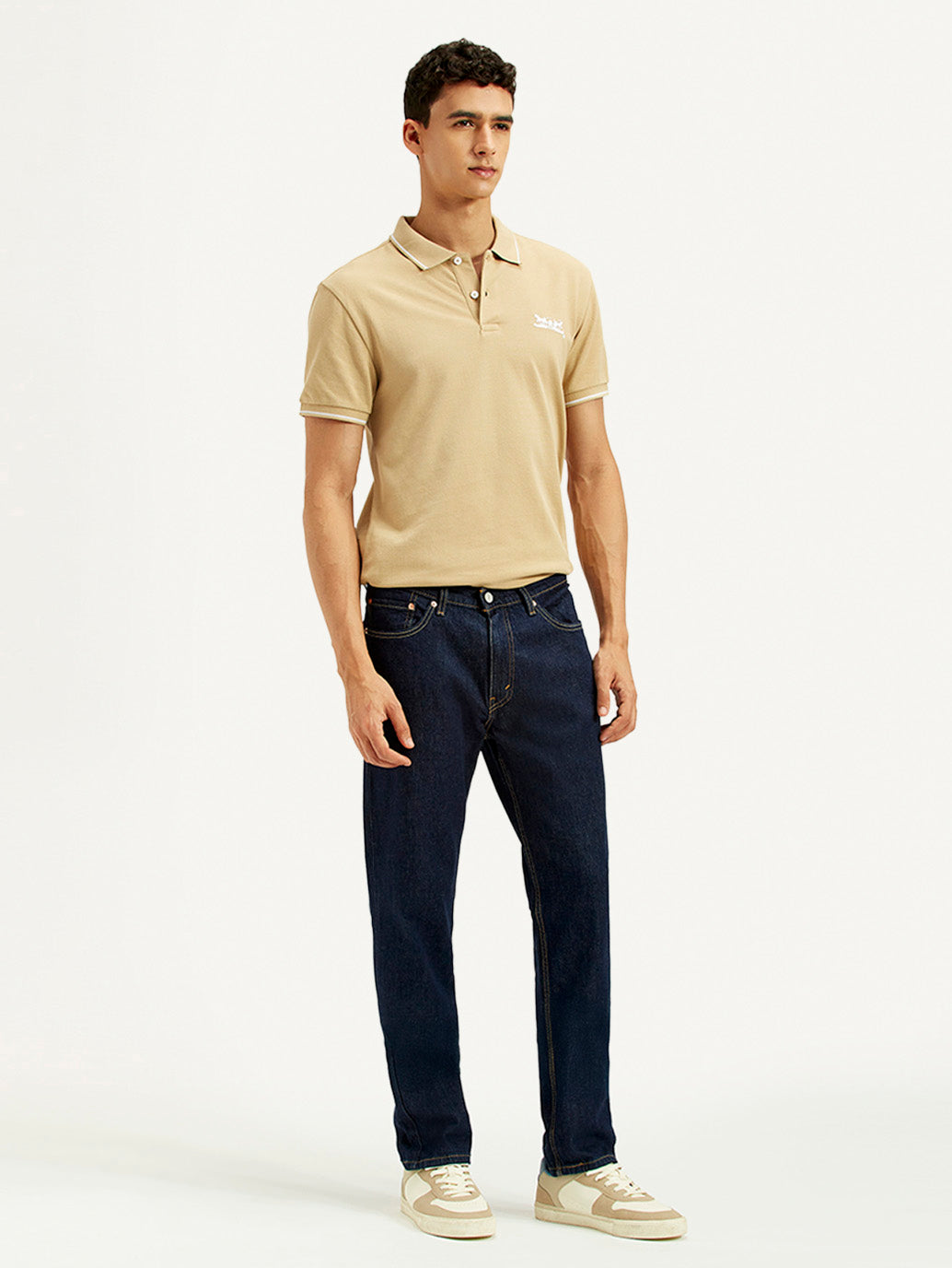 Men's 511 Navy Blue Slim Fit Mid Rise Jeans - Side View