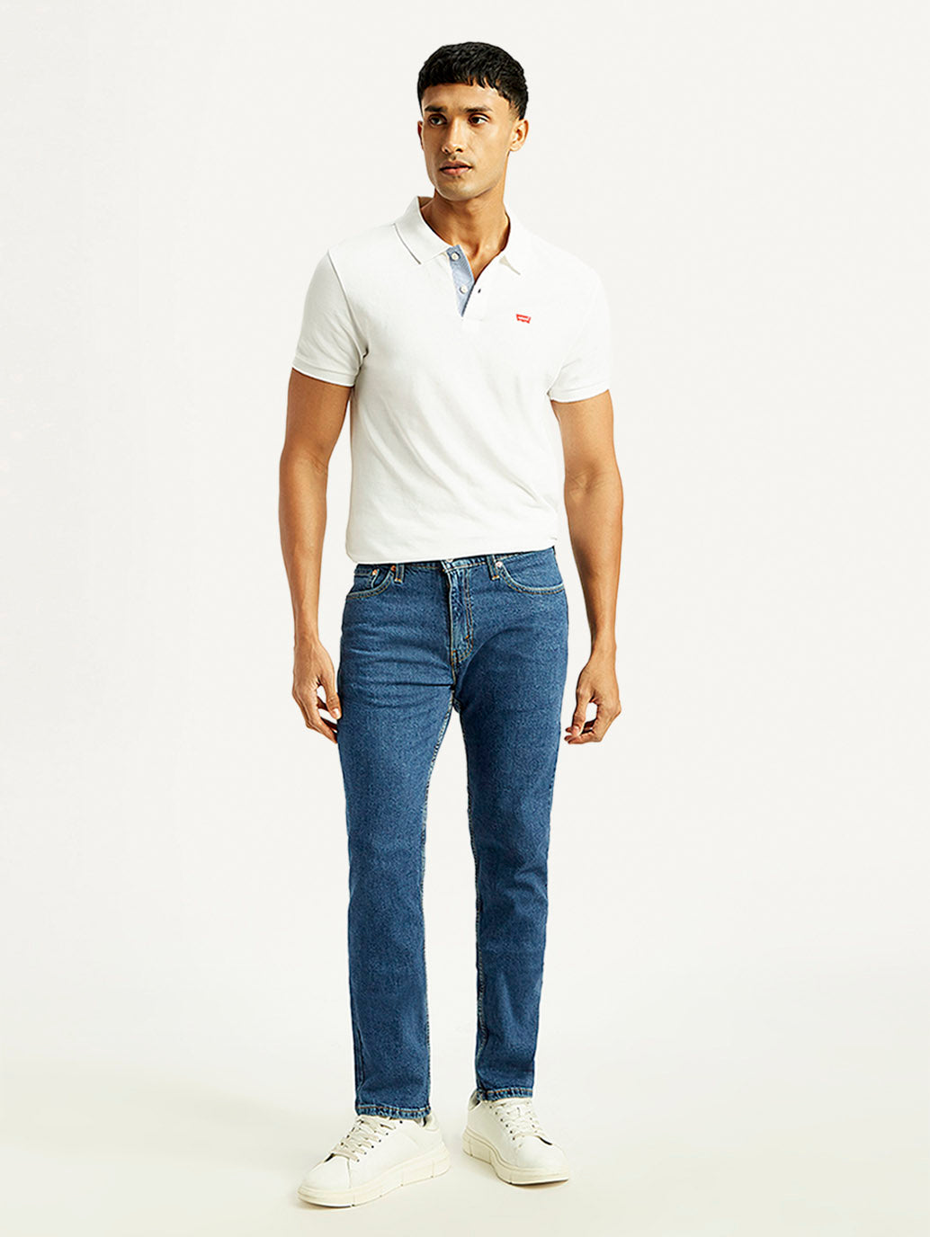 Men's 511 Blue Slim Fit Mid Rise Jeans - Front View