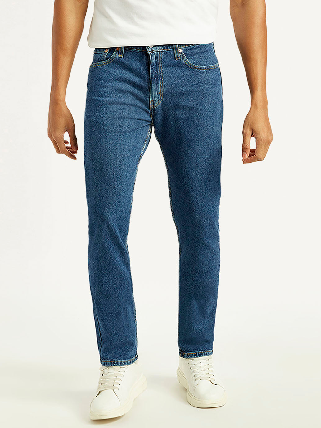 Men's 511 Blue Slim Fit Mid Rise Jeans - Front View