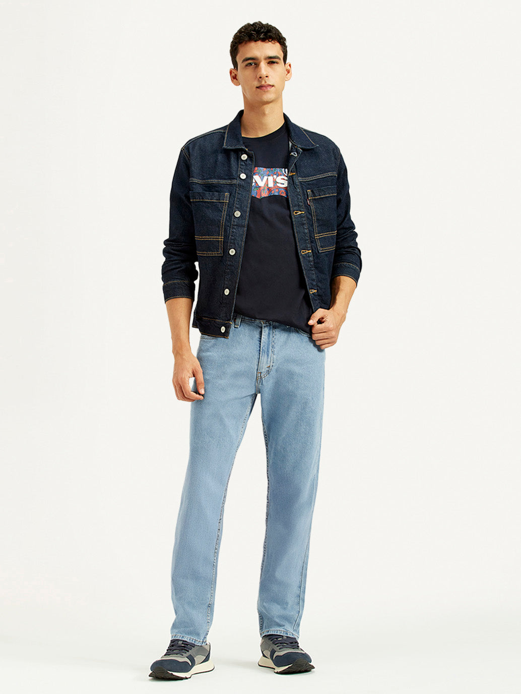 Men's 511 Light Blue Slim Fit Mid Rise Jeans - Styleshot View