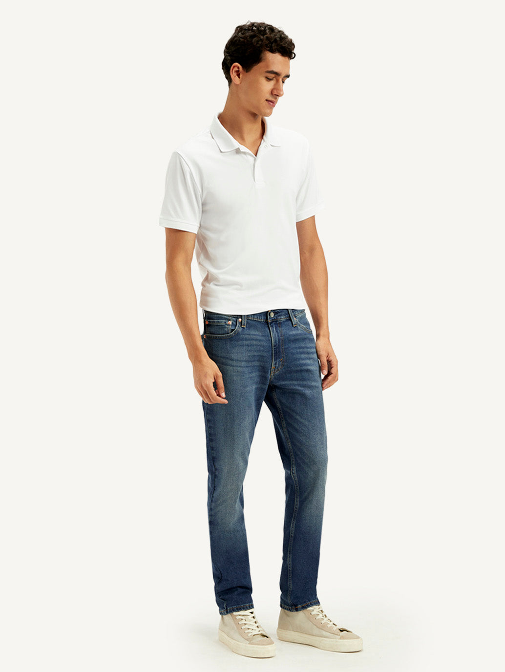 Men's 511 Blue Slim Fit Mid Rise Jeans - Side View
