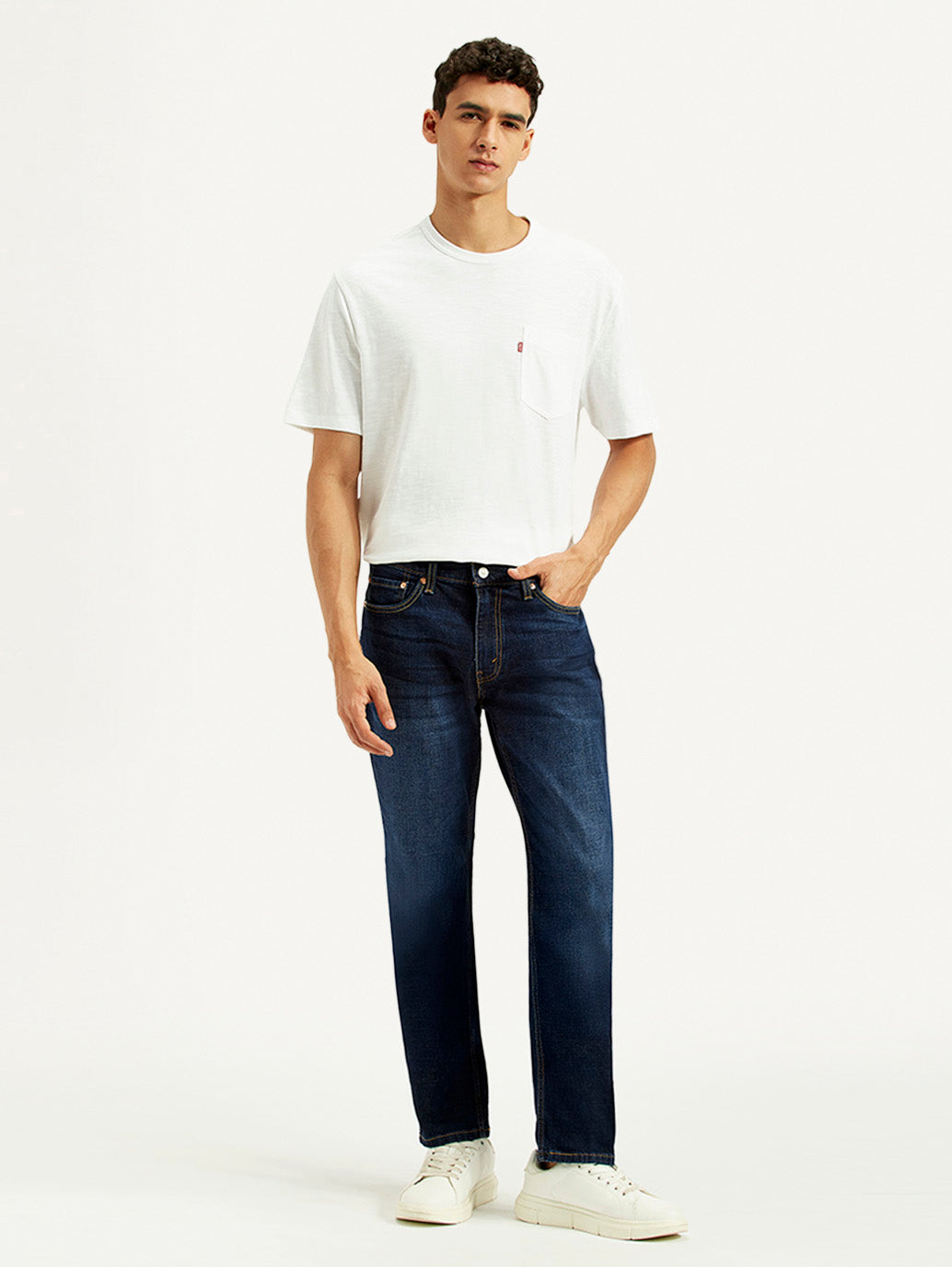 Men's 511 Dark Blue Slim Fit Mid Rise Jeans - Front View