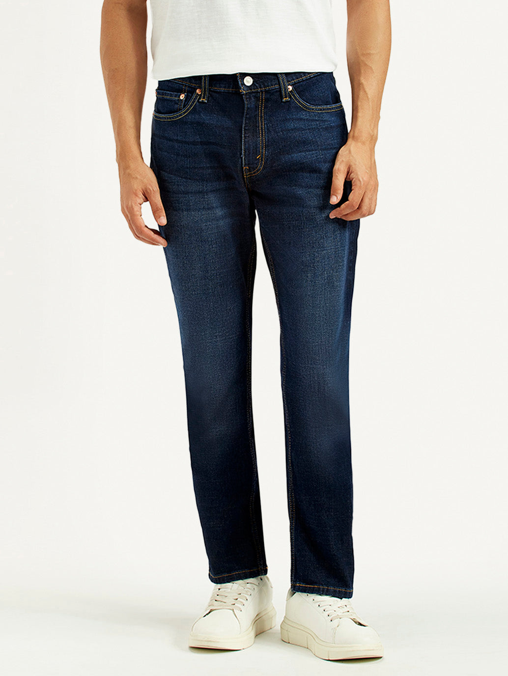Men's 511 Dark Blue Slim Fit Mid Rise Jeans - Front View