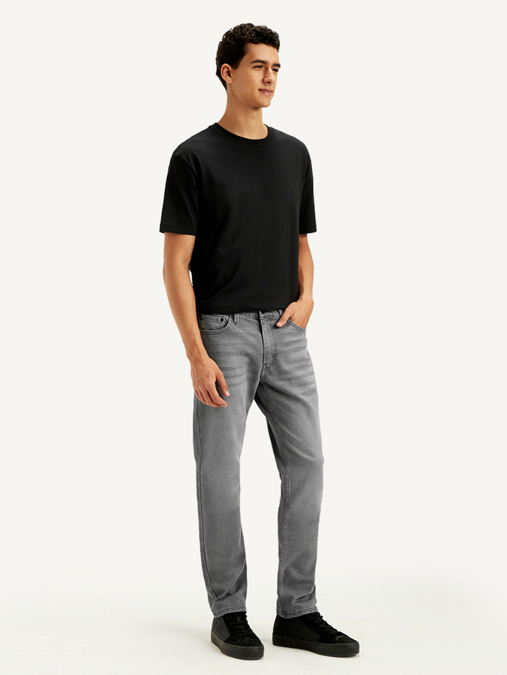 Men's 511 Grey Slim Fit Mid Rise Jeans - Side View