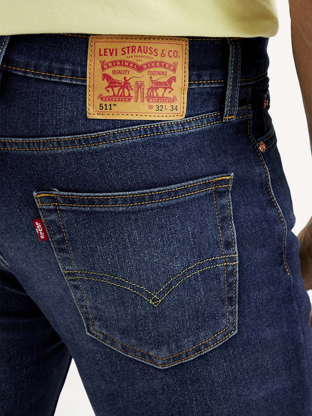 Men's 511 Navy Slim Fit Mid Rise Jeans - Detail View