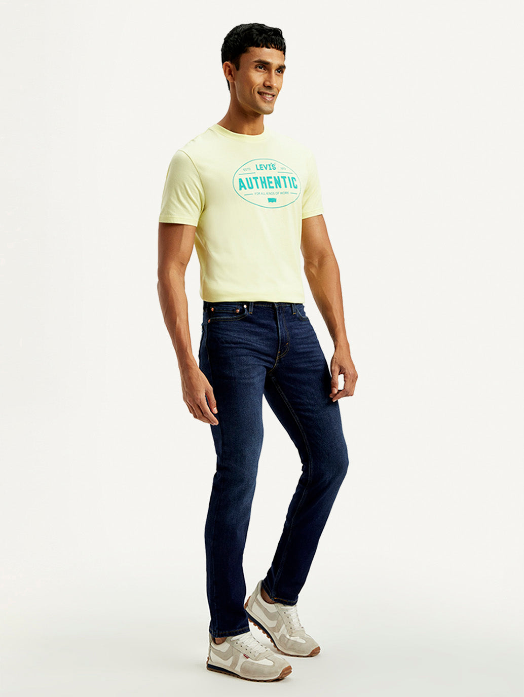 Men's 511 Navy Slim Fit Mid Rise Jeans - Side View