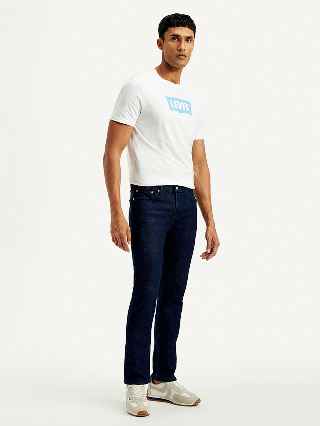 Men's 511 Navy Slim Fit Mid Rise Jeans - Side View