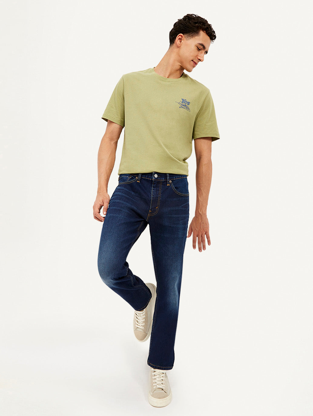 Men's 511 Dark Blue Slim Fit Mid Rise Jeans - Styleshot View