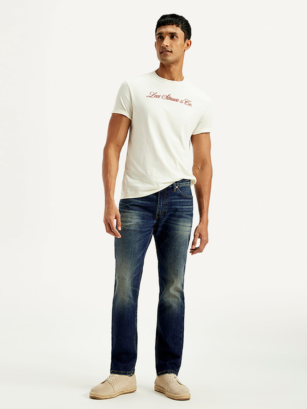 Men's Tinted 511 Blue Slim Fit Mid Rise Jeans - Styleshot View