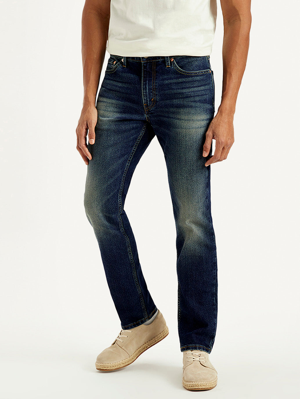 Men's Tinted 511 Blue Slim Fit Mid Rise Jeans - Front View