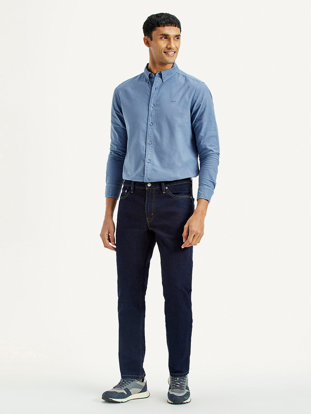 Men's 511 Dark Blue Slim Fit Mid Rise Jeans - Front View