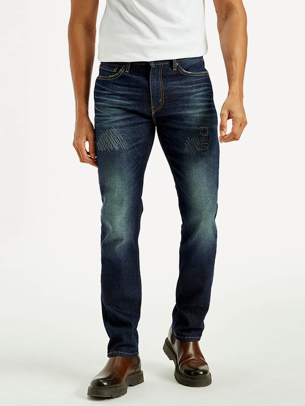 Men's Tinted 511 Dark Indigo Slim Fit Mid Rise Jeans - Front View