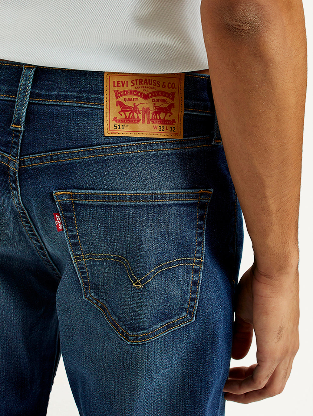 Men's 511 Indigo Slim Fit Mid Rise Jeans - Detail View