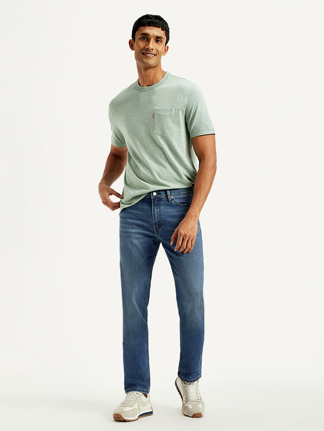 Men's 511 Blue Slim Fit Mid Rise Jeans - Styleshot View