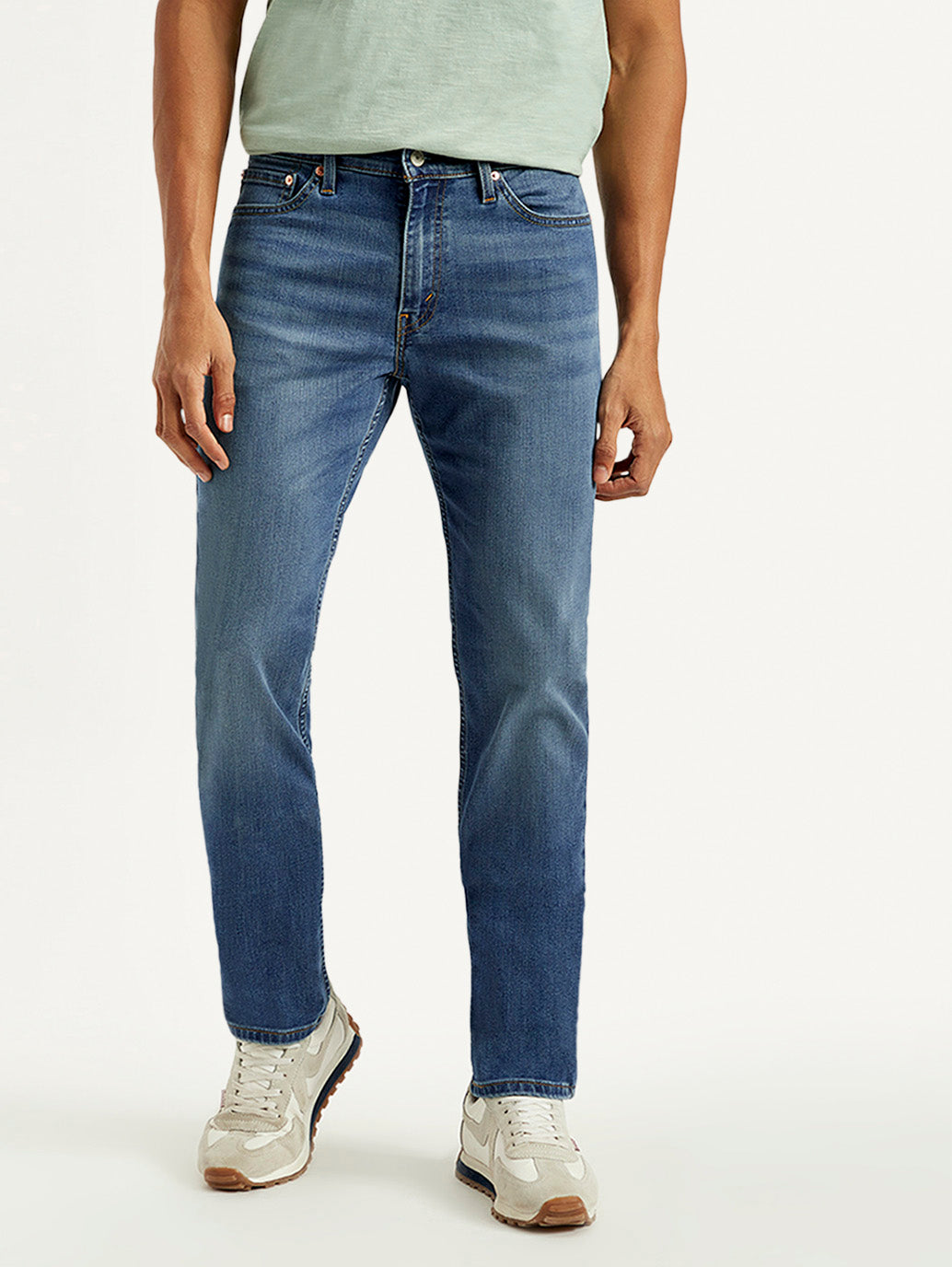Men's 511 Blue Slim Fit Mid Rise Jeans - Front View