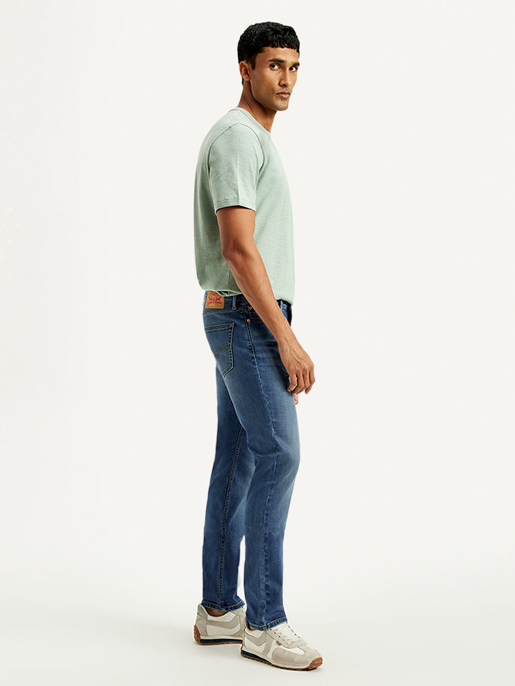 Men's 511 Blue Slim Fit Mid Rise Jeans - Side View