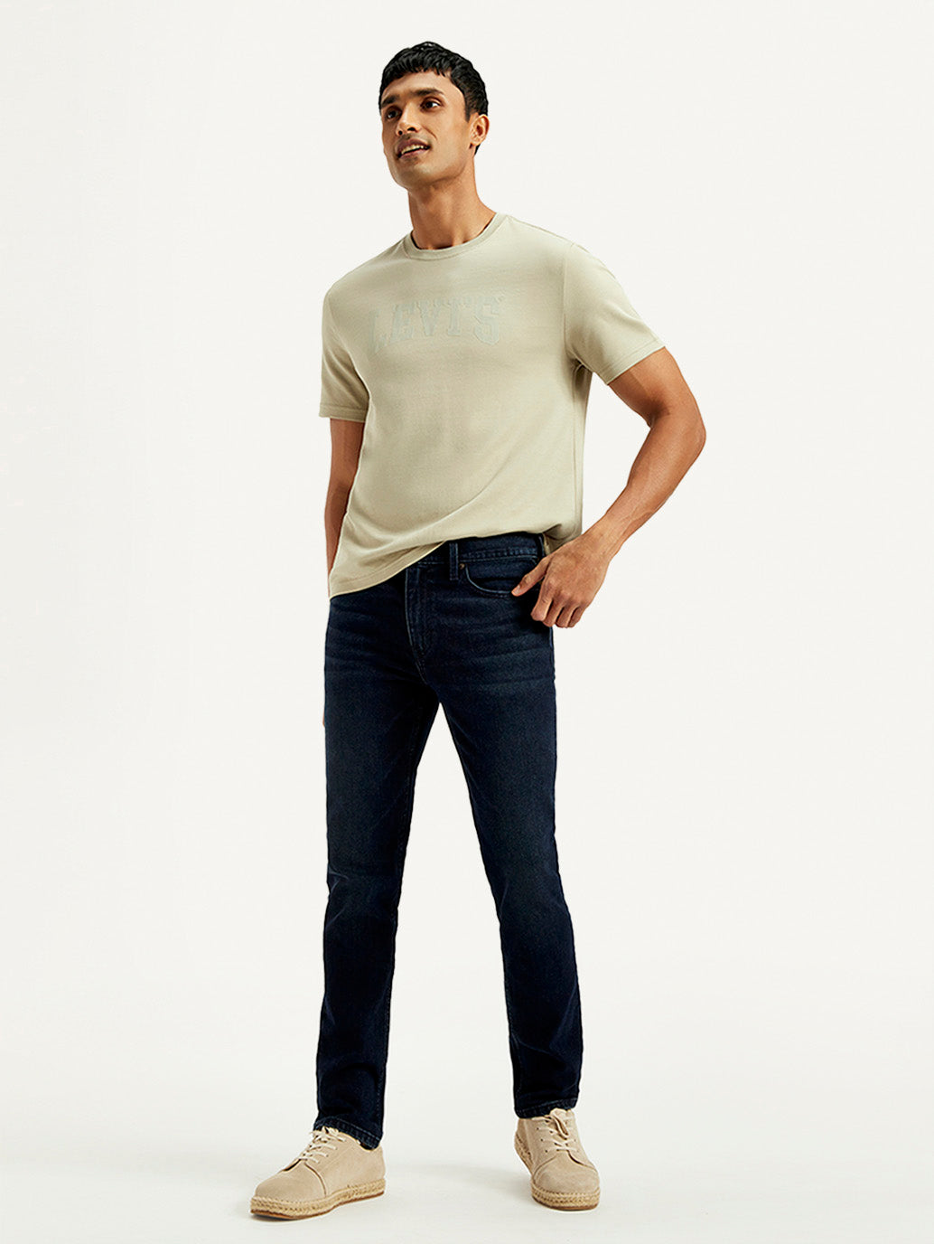 Men's 511 Dark Blue Slim Fit Mid Rise Jeans - Elevated View