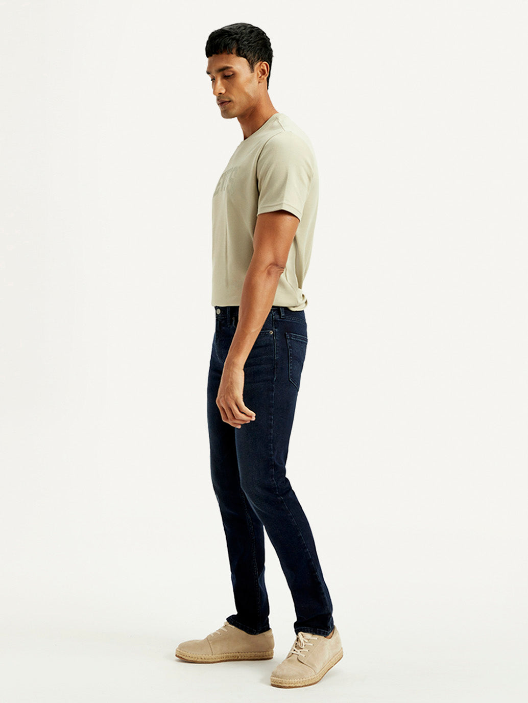 Men's 511 Dark Blue Slim Fit Mid Rise Jeans - Side View