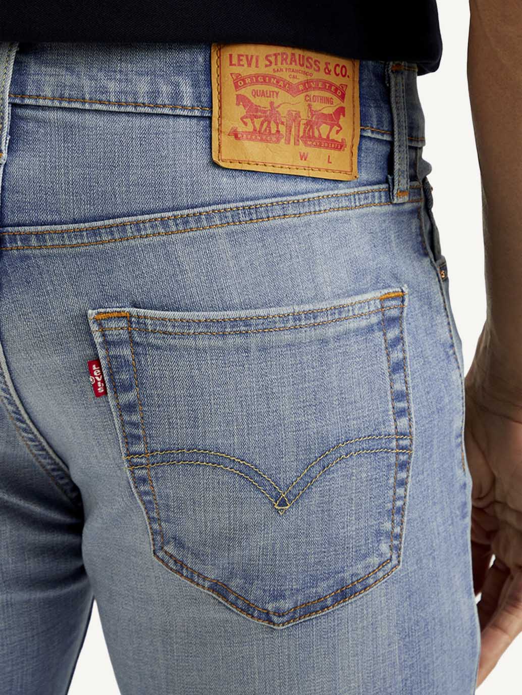 Men's 511 Light Blue Slim Fit Mid Rise Jeans - Detail View