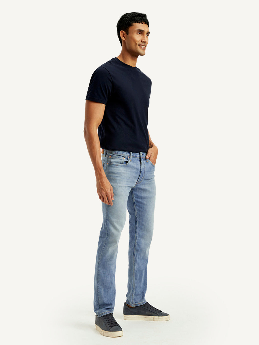 Men's 511 Light Blue Slim Fit Mid Rise Jeans - Side View